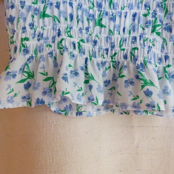 So cute! Sienna Sky Small Top Peasant Smocked with Tie Front - Picture 5 of 5